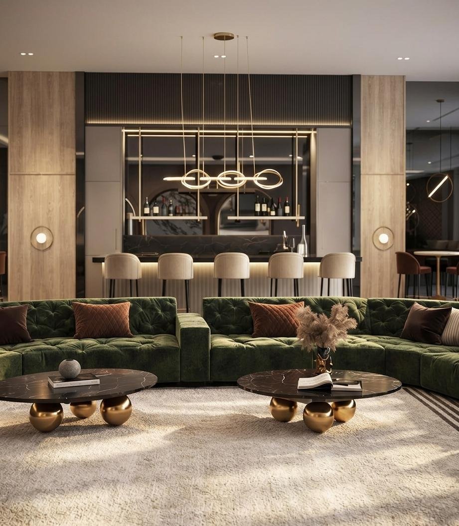 The Bridle Estate luxury amenities including hotel-style lobby, fitness centre, and landscaped rooftop terrace