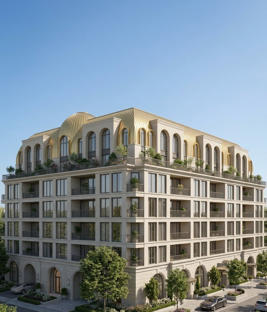 The Bridle Estate full building view with landscaped grounds at 1 Country Lane, Toronto