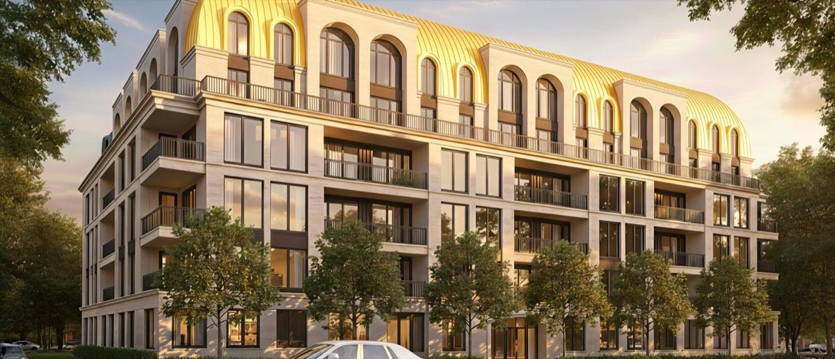 The Bridle Estate exterior rendering showing 6-storey boutique architecture in the Bridle Path